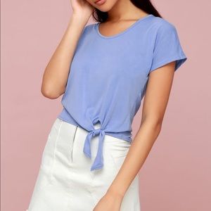 Periwinkle tie front crop top from lulus